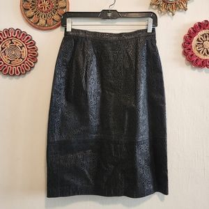 Gino Di Giorgio Vintage Leather Pencil Skirt
